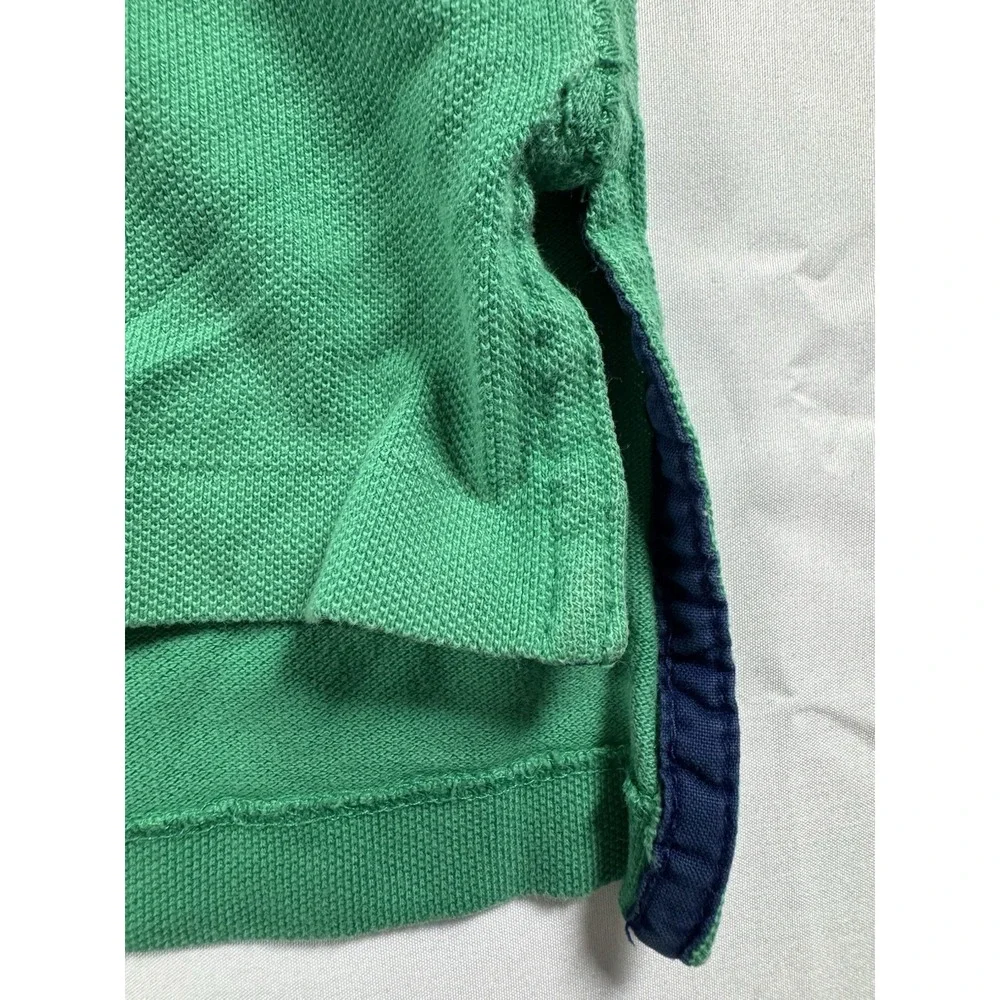 Polo Ralph Lauren Rugby Polo Shirt Mens L Green Nautical Flag Patch Y2K Cotto